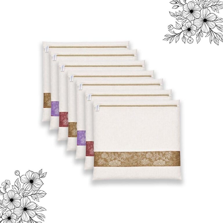 sarvixa premium cotton saree cover (pack of 12) | dustproof saree storage bags with durable zipper | wardrobe organizer